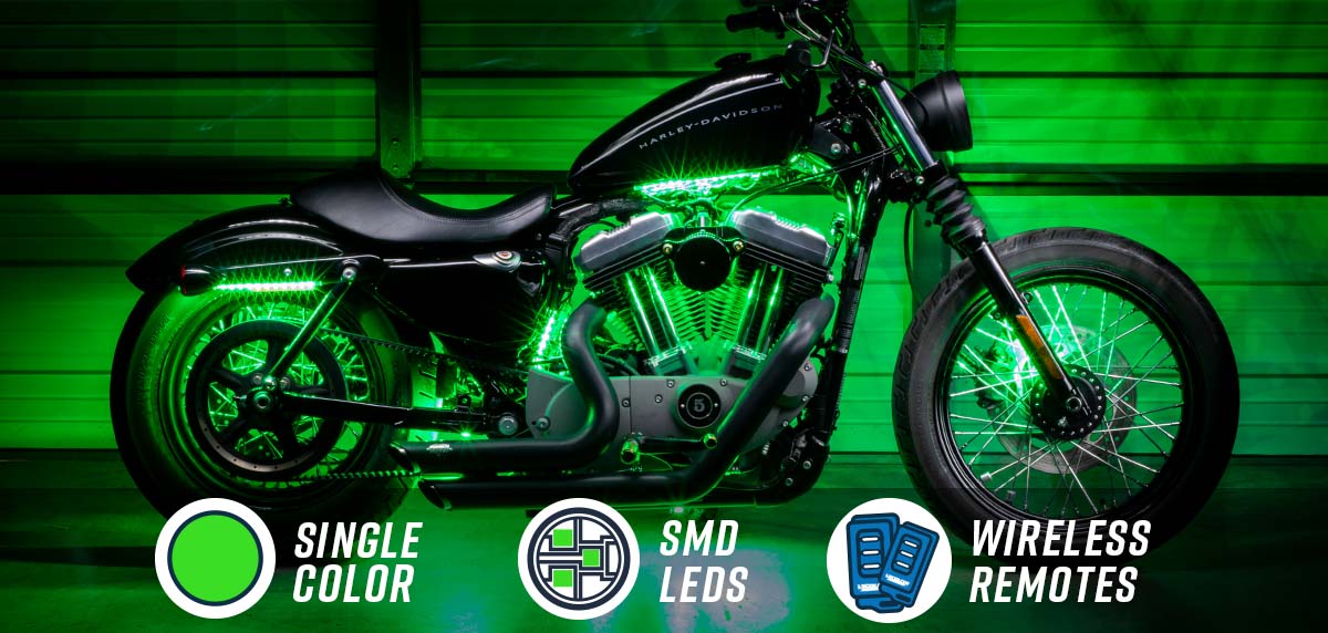 Advanced Green Mini Motorcycle Lighting Kit