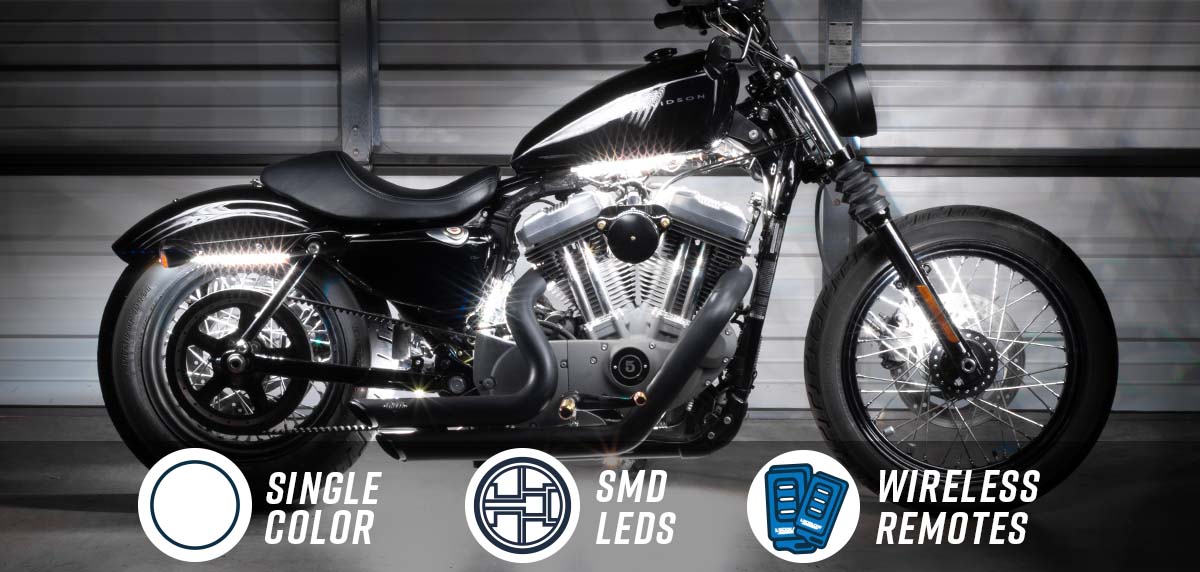 Advanced White Mini Motorcycle Lighting Kit