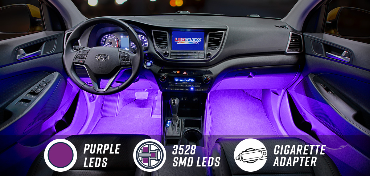 4pc Purple Interior LED Lighting Kit