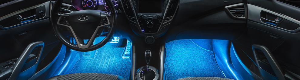 Glow Full Color LED Interior Car Kit Under Dash FootWell Lights Seats Lighting W