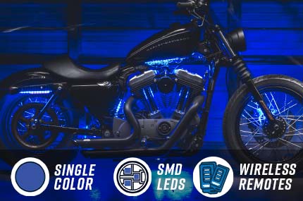 Advanced Ice Blue LED Mini Motorcycle Lighting Kit