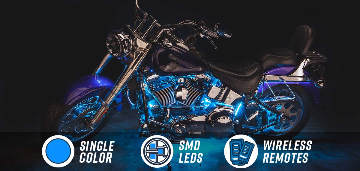 Advanced Ice Blue Mini Motorcycle Lighting Kit