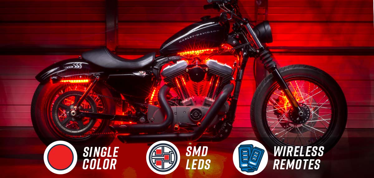 RED Bright 10 PC LED Motorcycle Engine Accent Light Kit Honda Yamaha Ducati