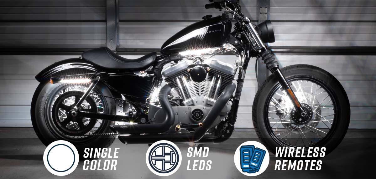 Advanced Ice Blue LED Mini Motorcycle Lighting Kit