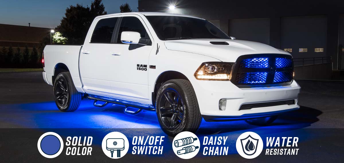 Blue Slimline LED Truck Underbody Lighting Kit