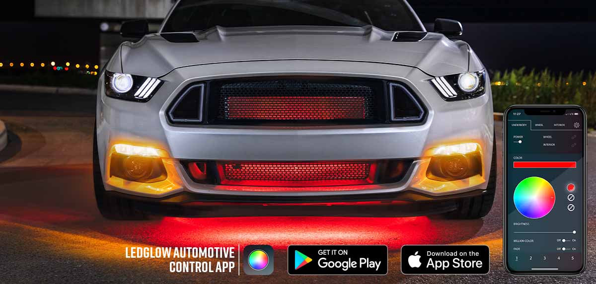 Bluetooth Million Color LED Car Underbody Lighting Kit with Smartphone Control