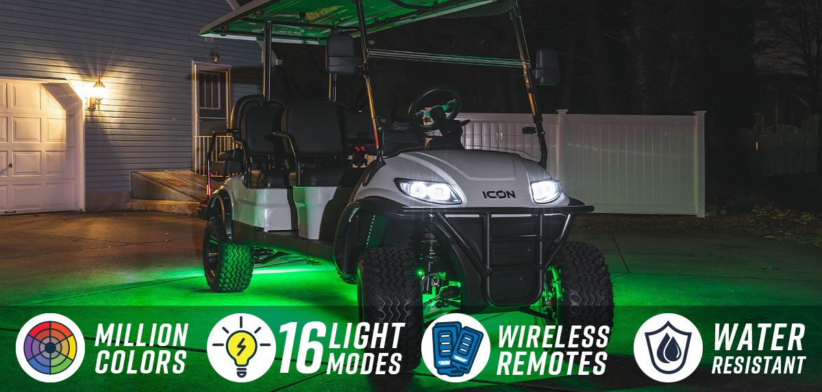 Million Color Expandable LED Limo Golf Cart Underbody Lighting Kit