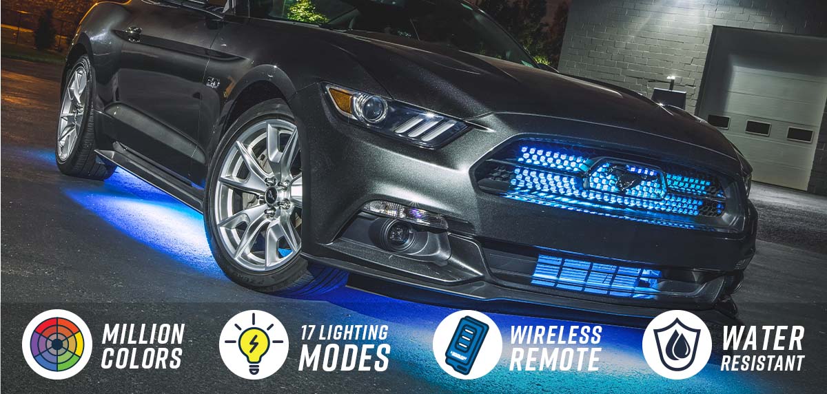 LEDGlow | Million Color Wireless LED Car Underbody Lighting Kit