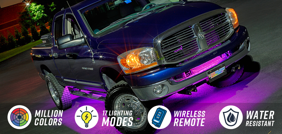 Million Color Wireless LED Truck Underbody Lighting Kit