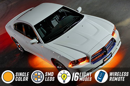 Orange Wireless LED Car Underbody Lighting Kit