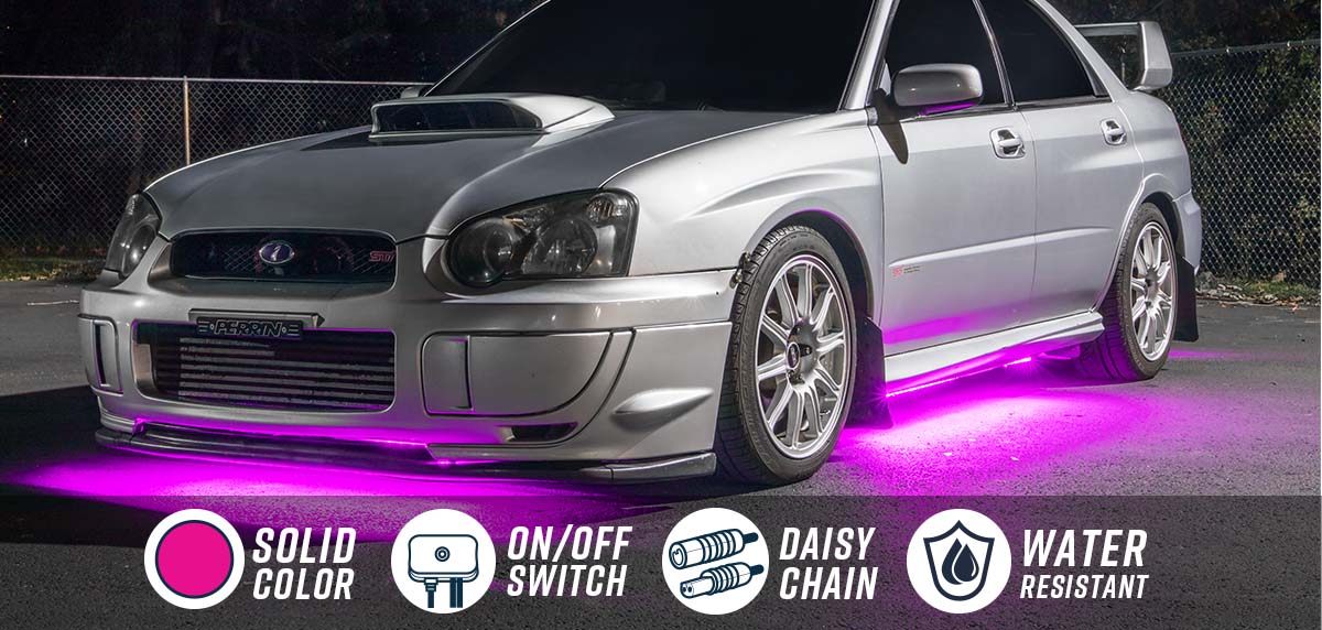 Pink Slimline LED Car Underbody Lighting Kit