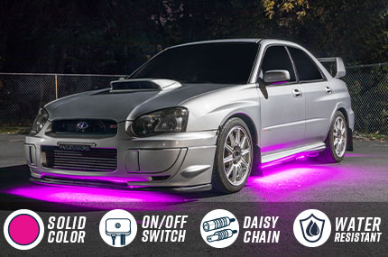 Pink Slimline LED Car Underbody Lighting Kit