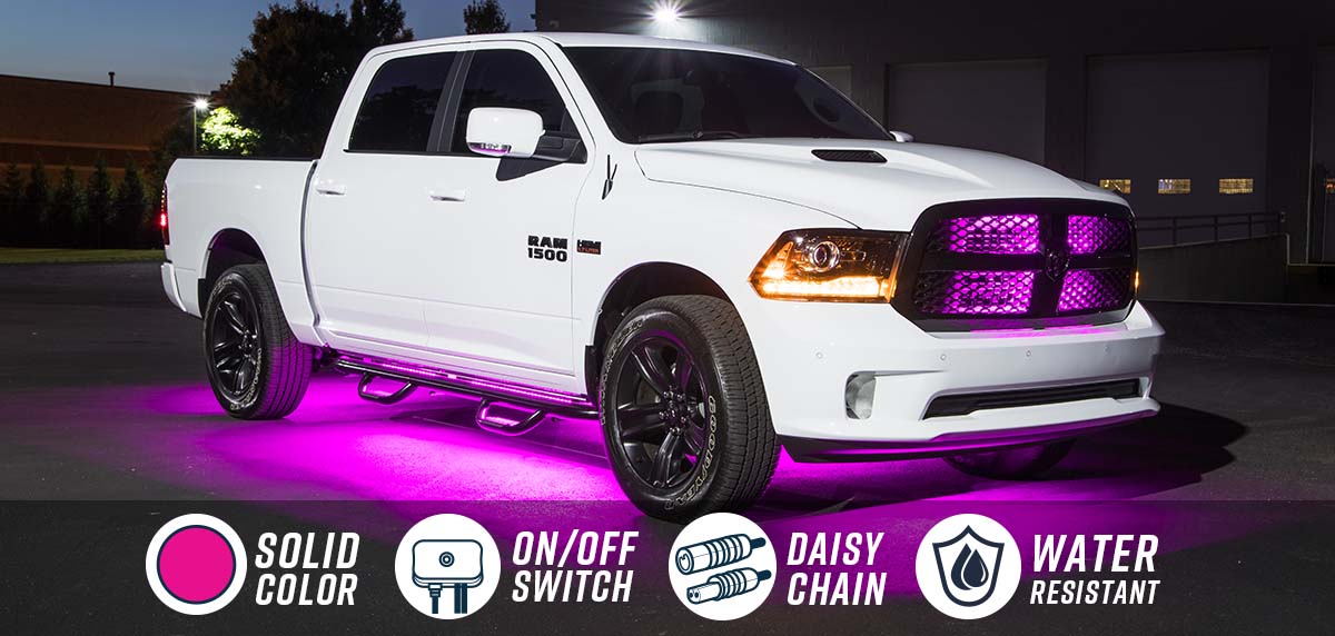 Pink Slimline LED Truck Underbody Lighting Kit