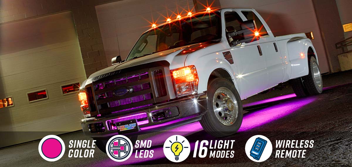 Pink Wireless LED Truck Underbody Lighting Kit