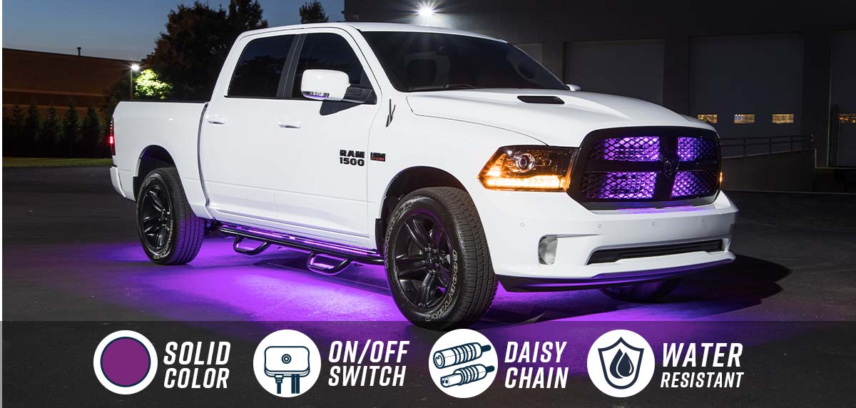 Purple Slimline LED Truck Underbody Lighting Kit