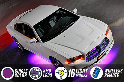 Purple Wireless LED Car Underbody Lighting Kit