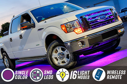 Purple Wireless LED Truck Underbody Lighting Kit
