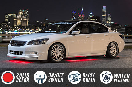 Red Slimline LED Car Underbody Lighting Kit