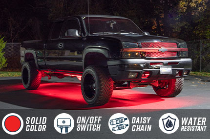 Red Slimline LED Truck Underbody Lighting Kit