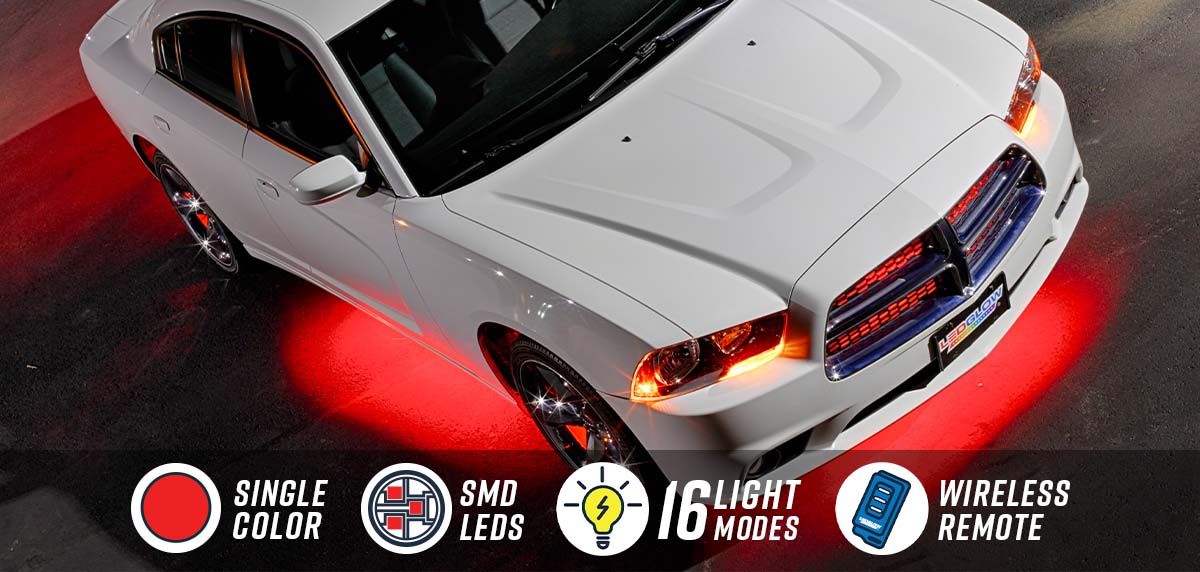 Red Wireless LED Car Underbody Lighting Kit