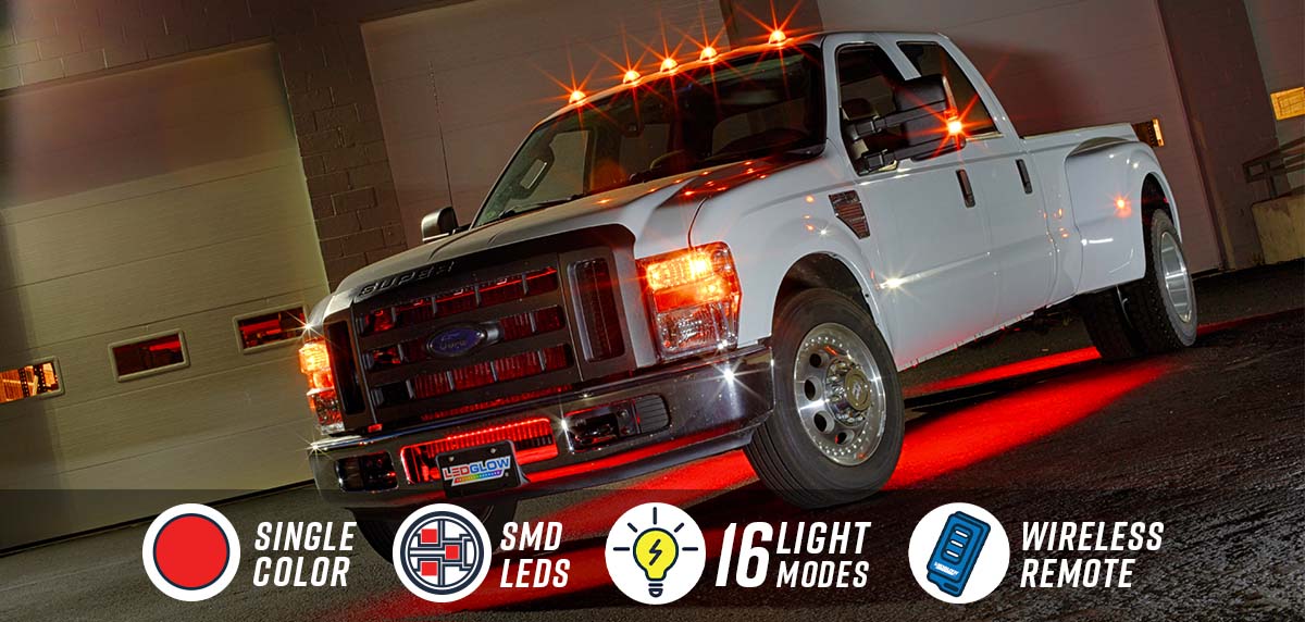 Red Wireless LED Truck Underbody Lighting Kit