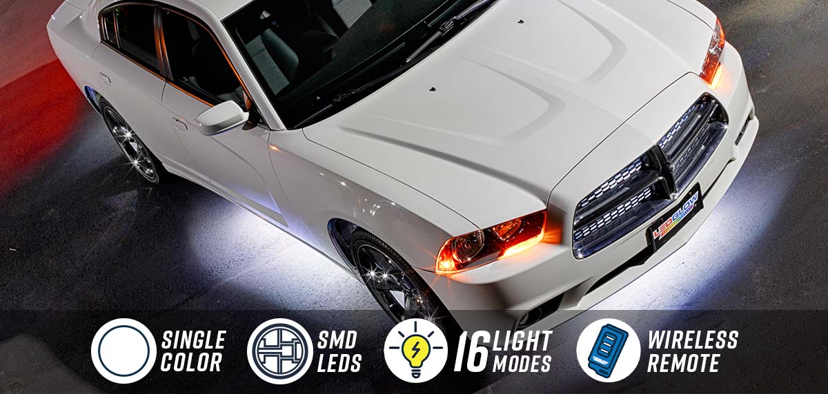 White Wireless LED Car Underbody Lighting Kit