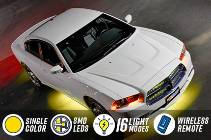 Yellow Wireless LED Car Underbody Lighting Kit