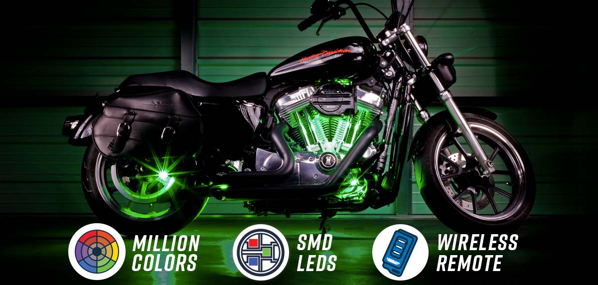 Advanced Million Color Pod Motorcycle Lighting Kit