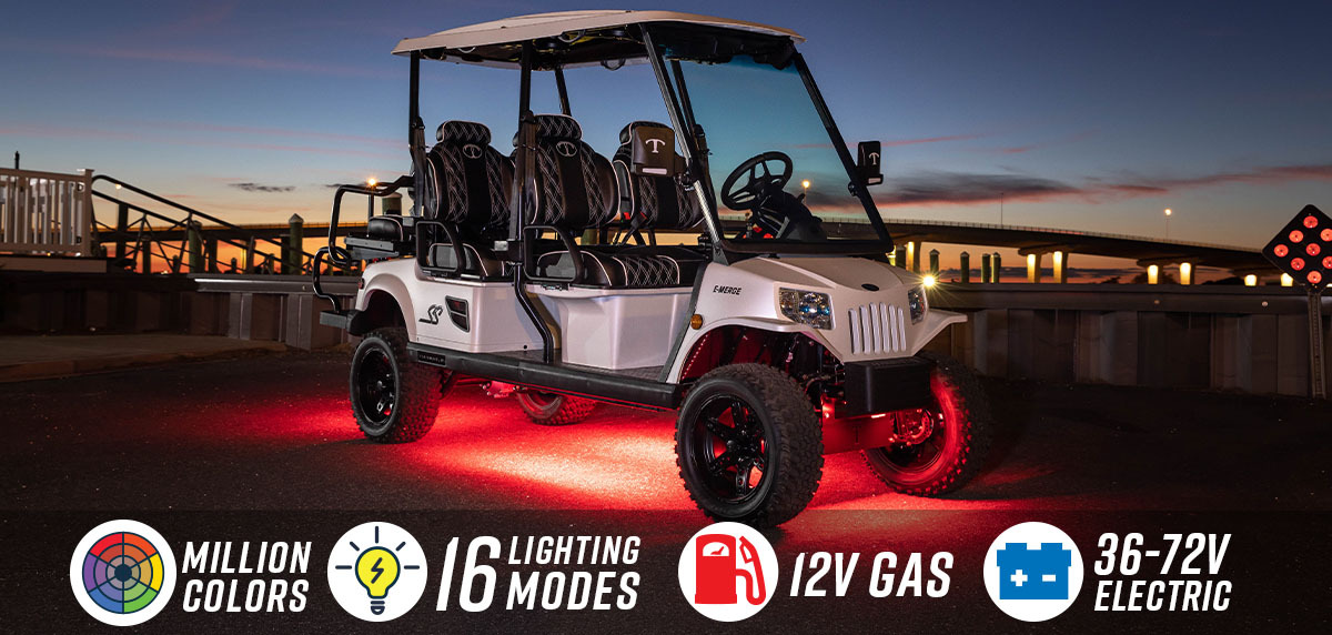 LEDGlow | Million Color Expandable 6-Seater Golf Cart Lights