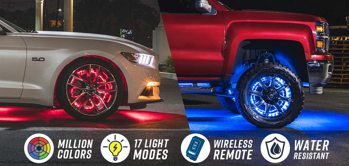 Amazon.com: Your Ride with 17IN Pure White LED Wheel Ring Light Kit - 4PCS  Single Row Lights with Remote Control, and Waterproof Design for All Trucks  and SUVs : Automotive