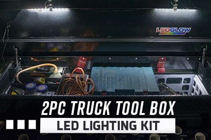 White 4pcs Single Color LED Truck Bed Tool Box Light Kit from XKGLOW Auto OFF