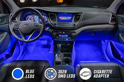 4pc Blue Interior LED Lighting Kit