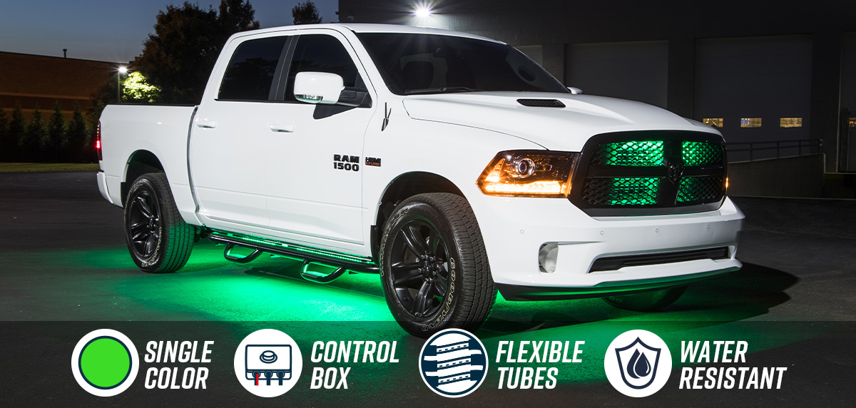 Green Flexible Slimline LED Truck Underbody Lighting Kit