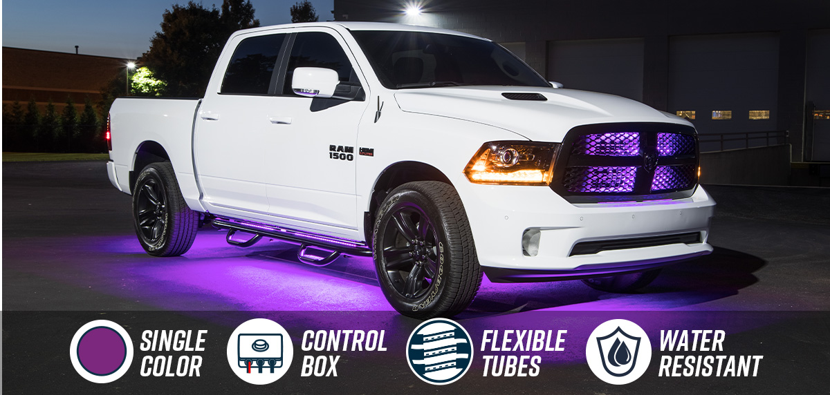 Purple Flexible Slimline LED Truck Underbody Lighting Kit