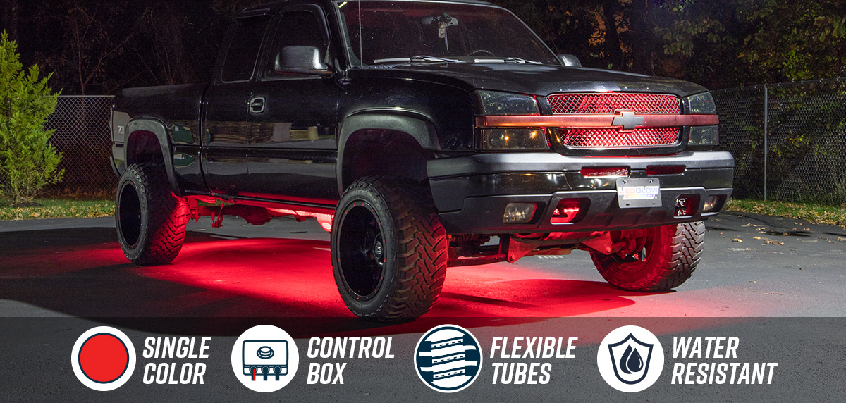 Red Flexible Slimline LED Truck Underbody Lighting Kit