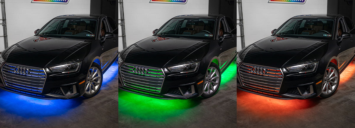 Million Color Slimline LED Car Underbody Lighting Kit Colors