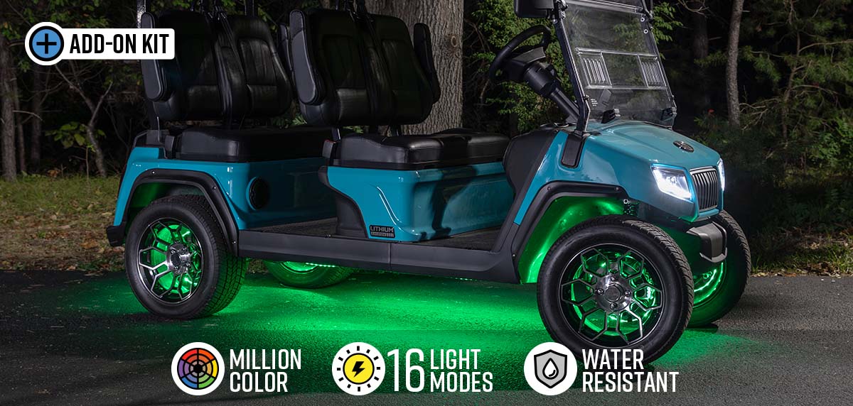 Million Color Golf Cart Add-On Wheel Ring Lighting Kit