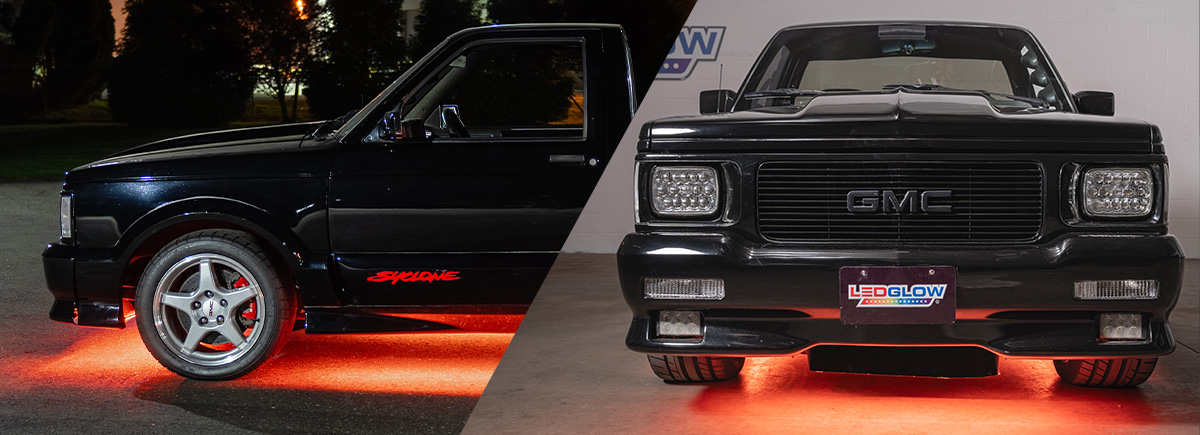 Orange Flexible Slimline LED Truck Underbody Lighting Kit
