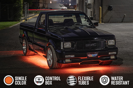Orange Flexible Slimline LED Truck Underbody Lighting Kit