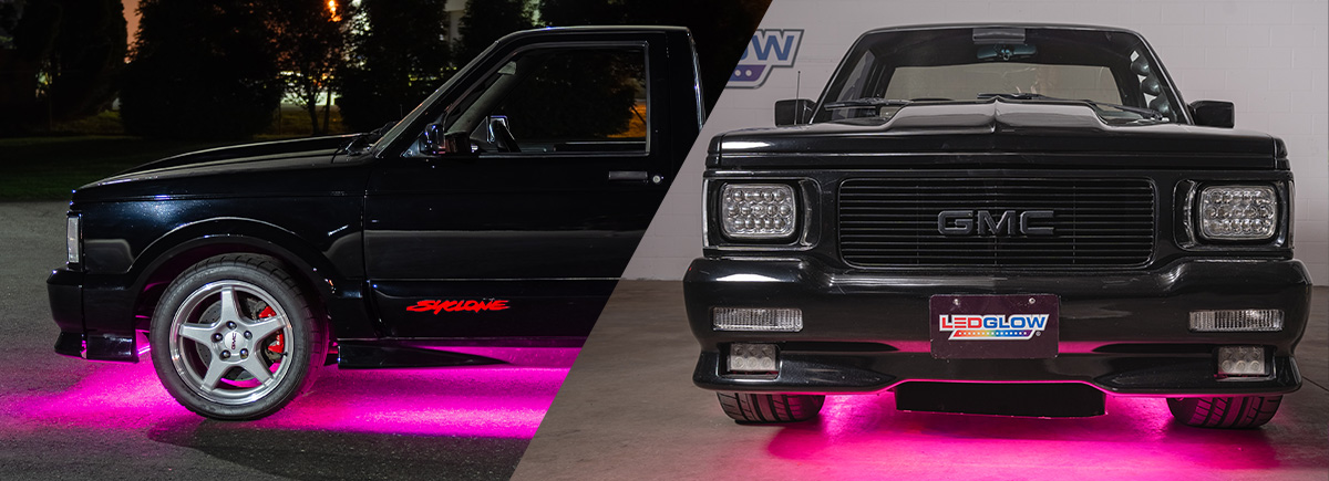 Pink Flexible Slimline LED Truck Underbody Lighting Kit