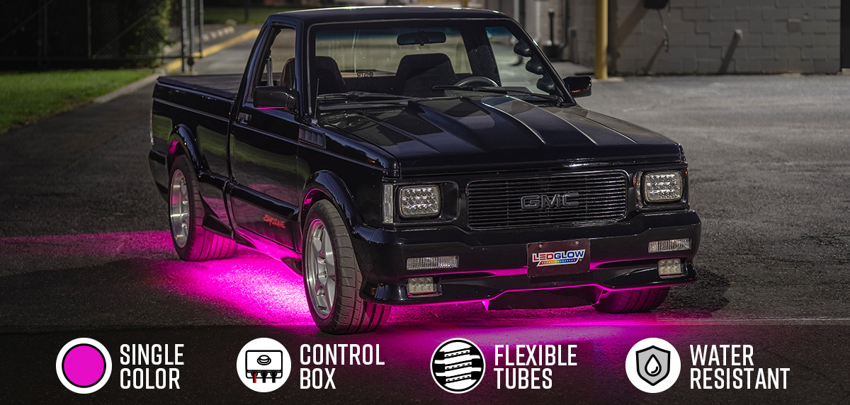 Pink Flexible Slimline LED Truck Underbody Lighting Kit