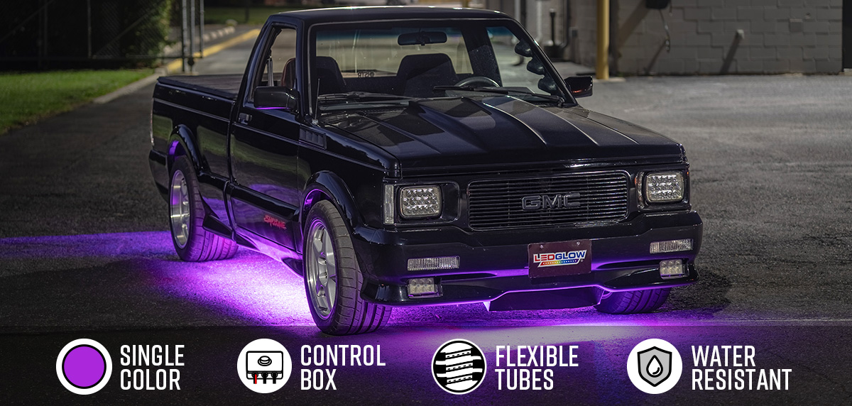 Purple Flexible Slimline LED Truck Underbody Lighting Kit