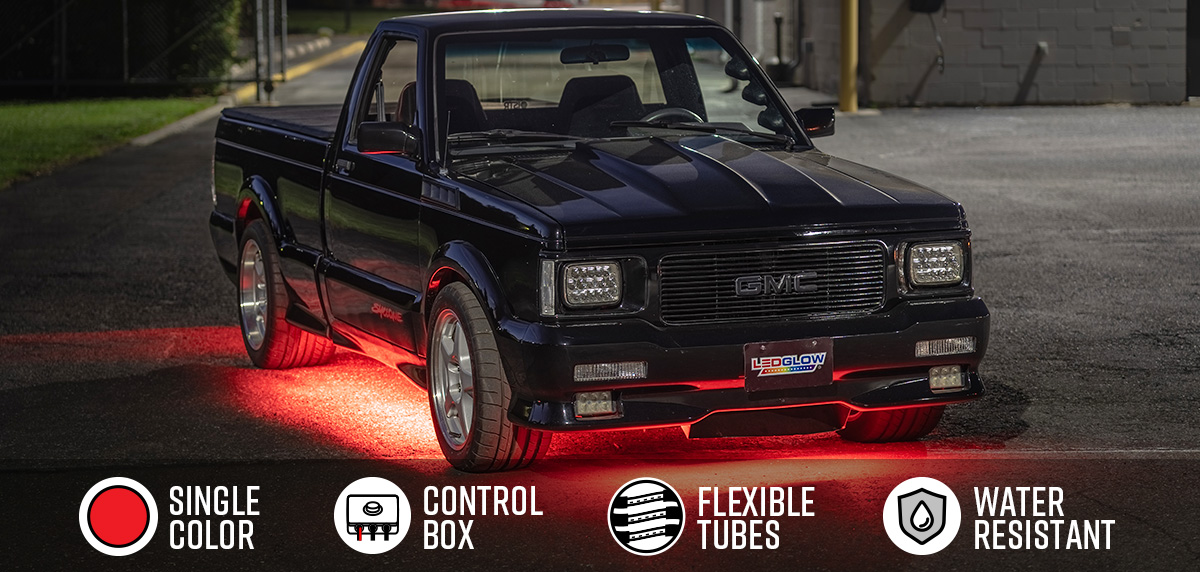 Red Flexible Slimline LED Truck Underbody Lighting Kit