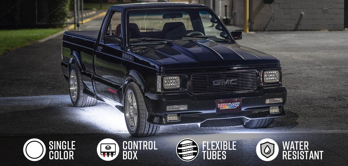 White Flexible Slimline LED Truck Underbody Lighting Kit