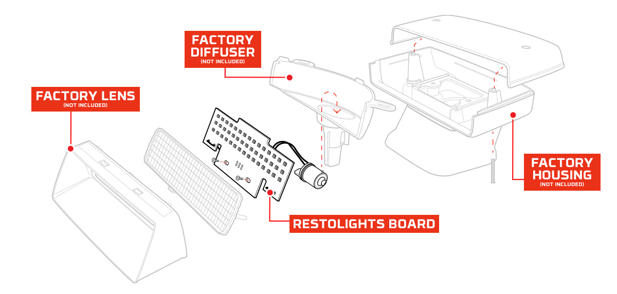 RestoLights Diagram for the 1986-1988 Chevrolet Monte Carlo SS 3rd Brake Light