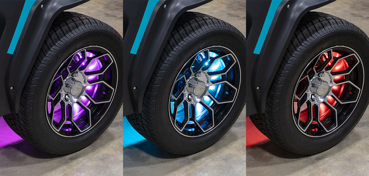 Million Color Golf Cart Add-On Wheel Ring Lighting Kit